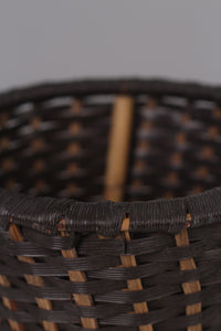 Black & brown rattan plastic weaved basket/planter 10"x 10" - GS Productions
