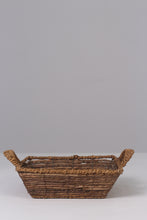 Load image into Gallery viewer, Brown straw &amp; jute rope basket  with handles 11&quot;x 04&quot; - GS Productions
