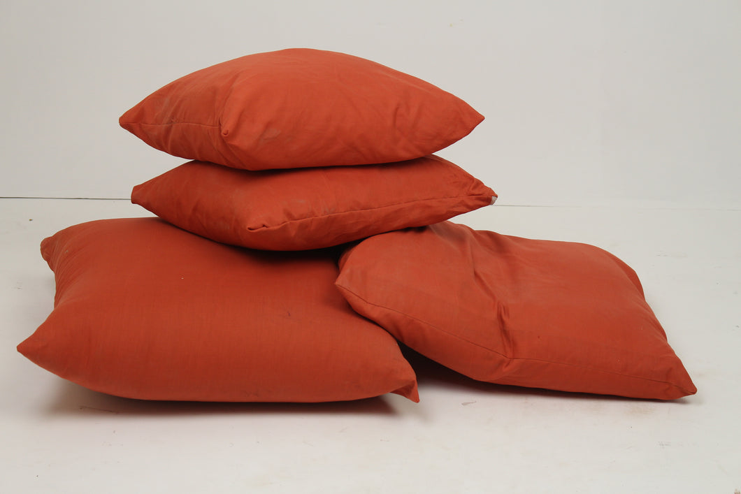 Set of 3 Burnt Orange Soft Cushions 26