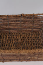 Load image into Gallery viewer, Brown straw &amp; jute rope basket  with handles 11&quot;x 04&quot; - GS Productions
