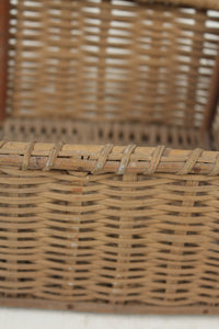 Brown  Rectangle Cane Basket 6.5" x 13.5" - GS Productions