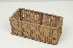 Brown  Rectangle Cane Basket 6.5" x 13.5" - GS Productions