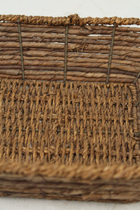 Brown Rectangle Jute Rope Basket with Handles 10" x 10" - GS Productions