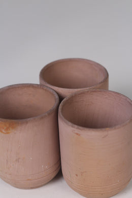 Set of 3 Brown Clay Glasses 2.5