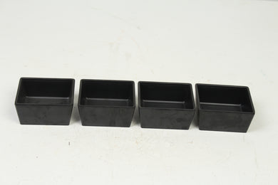 Set of 4 Black Plastic Squarish Bowls 3