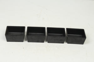 Set of 4 Black Plastic Squarish Bowls 3" x 4" - GS Productions
