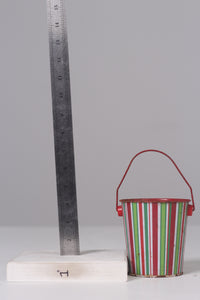 Red & green/ multi coloured metal bucket / planter for kids 04"x 07" - GS Productions