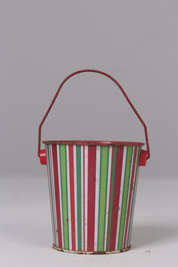 Red & green/ multi coloured metal bucket / planter for kids 04