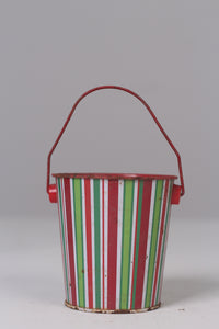 Red & green/ multi coloured metal bucket / planter for kids 04"x 07" - GS Productions