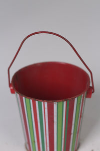 Red & green/ multi coloured metal bucket / planter for kids 04"x 07" - GS Productions