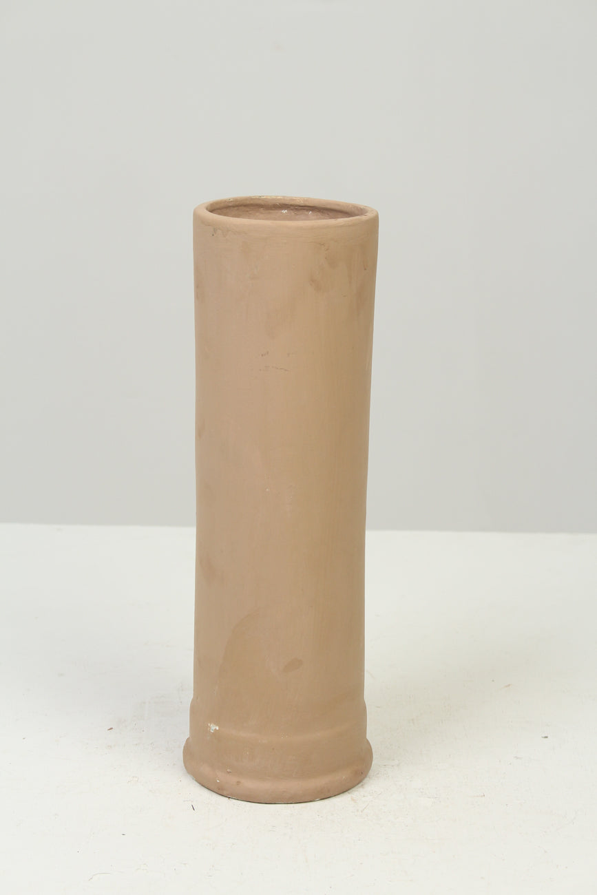 Beige/Biscuit Painted Cylindrical Ceramic Vase 6