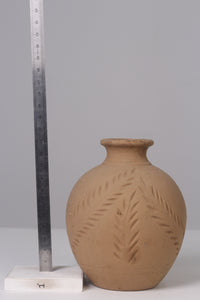 Brown clay pot/vase  4"x 12" - GS Productions