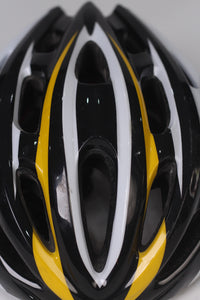 Black, White & Yellow Cycle Helmet 6" X 8" - GS Productions