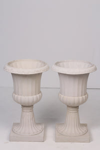 Set of 2 White urns /planter 13"x 26" - GS Productions