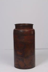Oxidized original Copper Cylindrical planter 13"x 30" - GS Productions