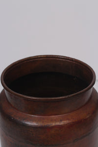 Oxidized original Copper Cylindrical planter 13"x 30" - GS Productions