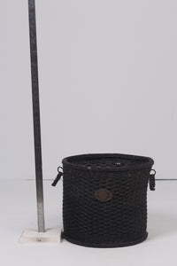 Black plastic cane weaved basket/planter 15"x 13" - GS Productions