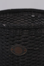 Load image into Gallery viewer, Black plastic cane weaved basket/planter 15&quot;x 13&quot; - GS Productions
