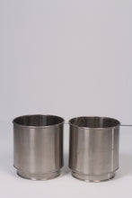 Load image into Gallery viewer, Set of 2 Silver chrome planters  13&quot;x 14&quot; - GS Productions
