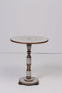 White & gold intricate hand painted traditional table 2' x 3'ft - GS Productions