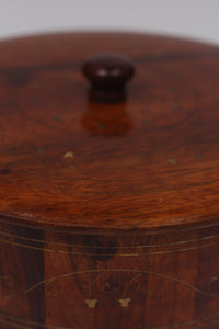 Brown wooden hot pot with inlay design - GS Productions