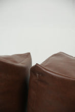 Load image into Gallery viewer, Set of 2 brown leather soft bean bags. - GS Productions
