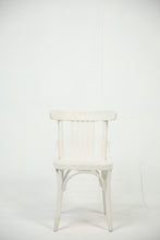 Load image into Gallery viewer, Set of 2 weathered white wooden cafe chair/outdoor chair. - GS Productions

