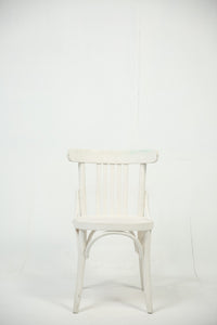 Set of 2 weathered white wooden cafe chair/outdoor chair. - GS Productions