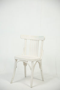 Set of 2 weathered white wooden cafe chair/outdoor chair. - GS Productions