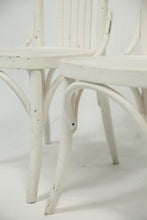 Load image into Gallery viewer, Set of 2 weathered white wooden cafe chair/outdoor chair. - GS Productions
