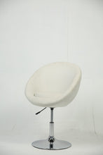 Load image into Gallery viewer, White leather without arm revolving office chair with steanless steel base. - GS Productions
