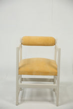 Load image into Gallery viewer, Ash white wooden arm chair with yellow velvet poshish. H,2.6 w,1.7 - GS Productions
