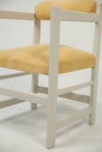 Load image into Gallery viewer, Ash white wooden arm chair with yellow velvet poshish. H,2.6 w,1.7 - GS Productions
