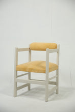 Load image into Gallery viewer, Ash white wooden arm chair with yellow velvet poshish. H,2.6 w,1.7 - GS Productions
