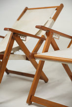 Load image into Gallery viewer, Set of 2 wooden deck chair with white fabric. - GS Productions
