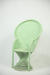 Light green long back metal chair. - GS Productions