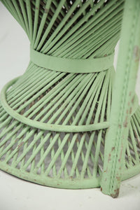 Light green long back metal chair. - GS Productions