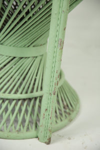 Light green long back metal chair. - GS Productions