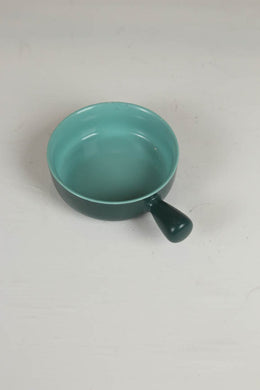sea green porcelain soup bowl with handle. - GS Productions