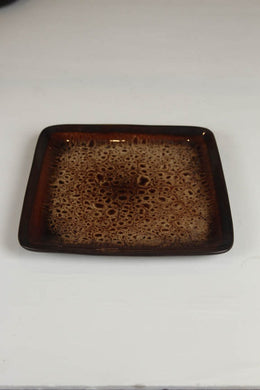 brown porcelain square dish/plater. - GS Productions