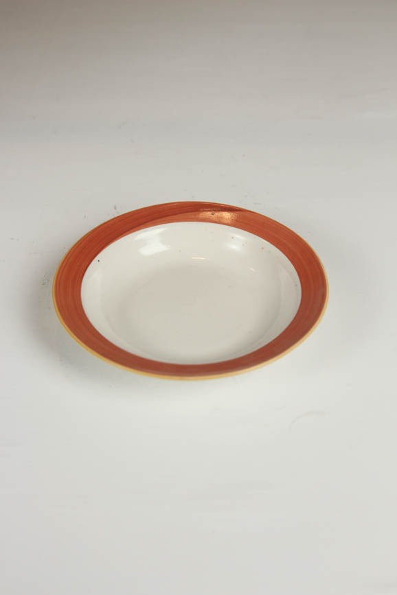 beige & orange ceramic plate. - GS Productions