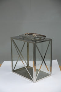 Stainless steel with glass box lantern/decoration piece. - GS Productions