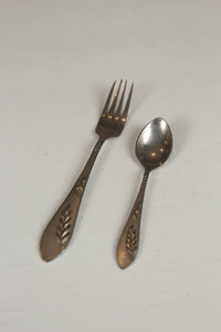set of 1 fork, dessert spoon. - GS Productions