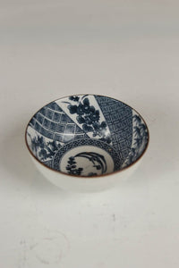 bone white bowl with blue detail/decoration piece. - GS Productions