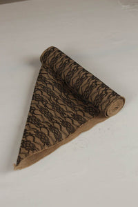 Jute with floral design Dinning table runner/decoration piece. - GS Productions