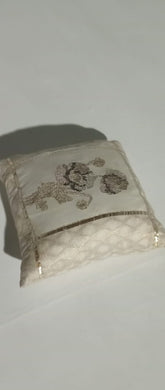 Cushions in White & Gold with Embroidery & Gota - GS Productions