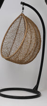 Load image into Gallery viewer, Beige &amp; Black Swing Seat with Stand in Cane Rattan 3&#39; x 7&#39;ft - GS Productions
