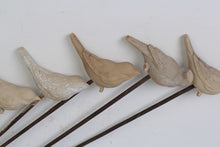 Load image into Gallery viewer, Set of 6 Beige Sparrow Sculpture with Iron Rods for Garden &amp; Plants - GS Productions
