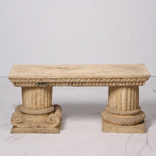 Load image into Gallery viewer, Limestone Roman Bench with columns 3.5&quot;x1.5&quot; - GS Productions
