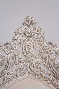 Weathered off-white baroque king sofa  3.5'x 6.5' - GS Productions